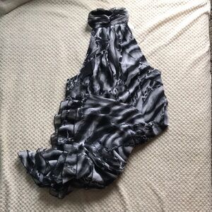 Venus black and grey halter top dress,drop waist,new without tags Size US 12.